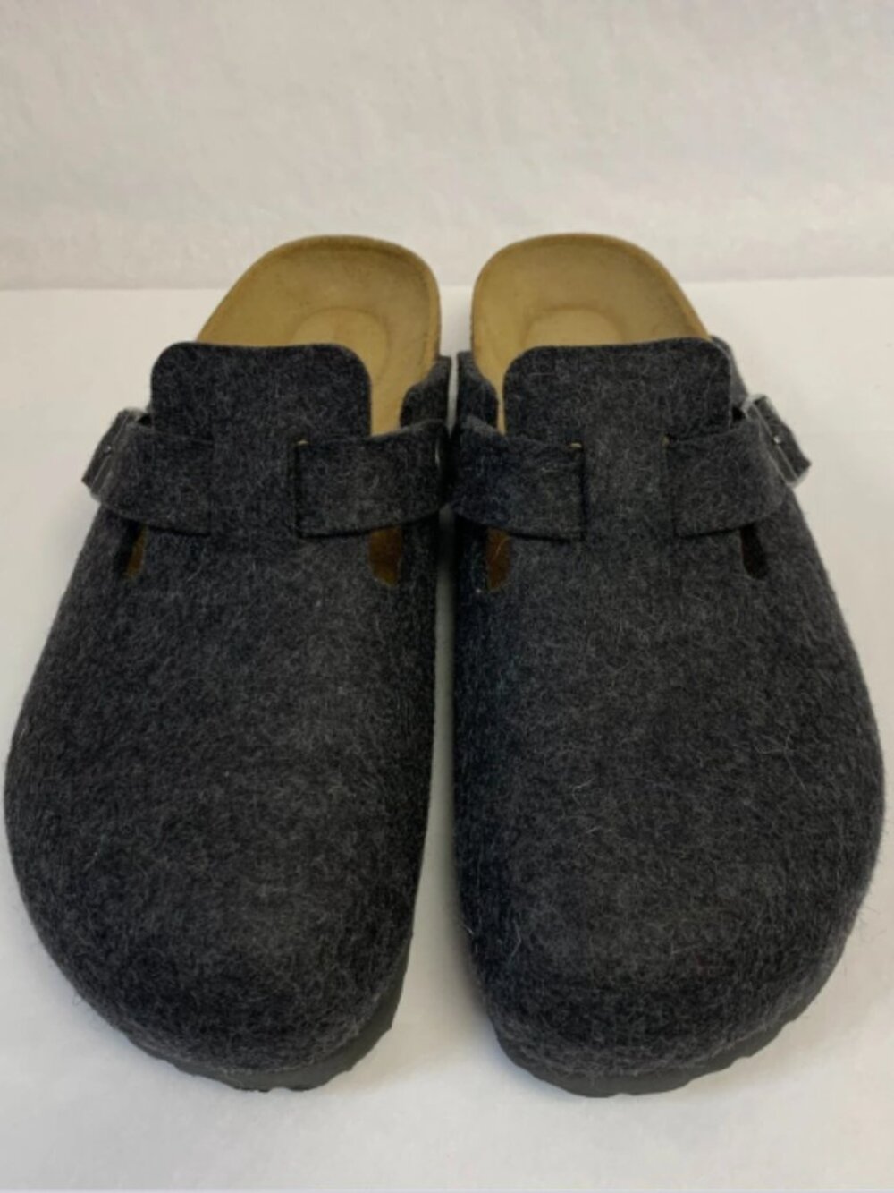 Birkenstock Boston Anthracite Wool Felt Regular Width Sandals